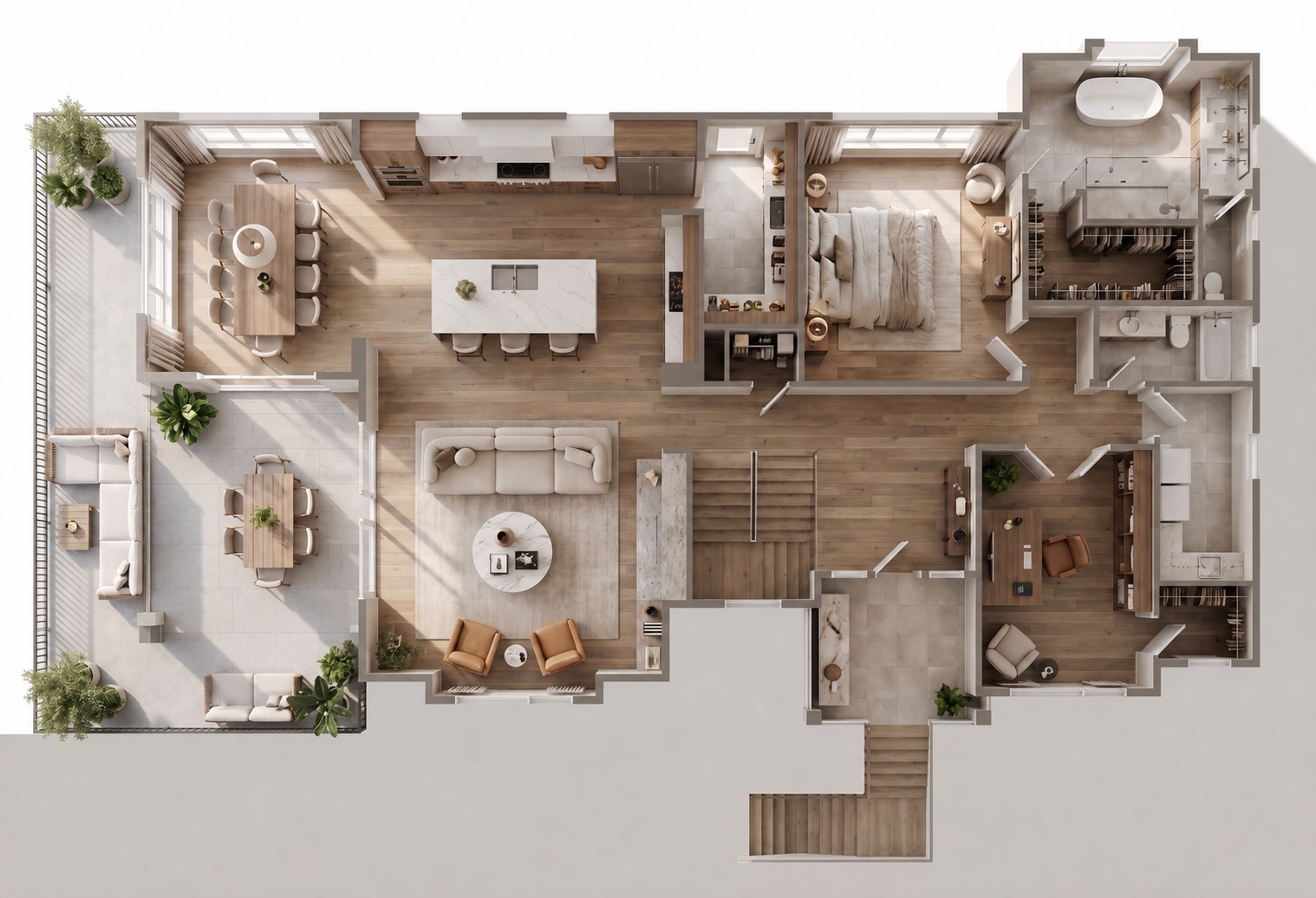 Main level floor plan visualization